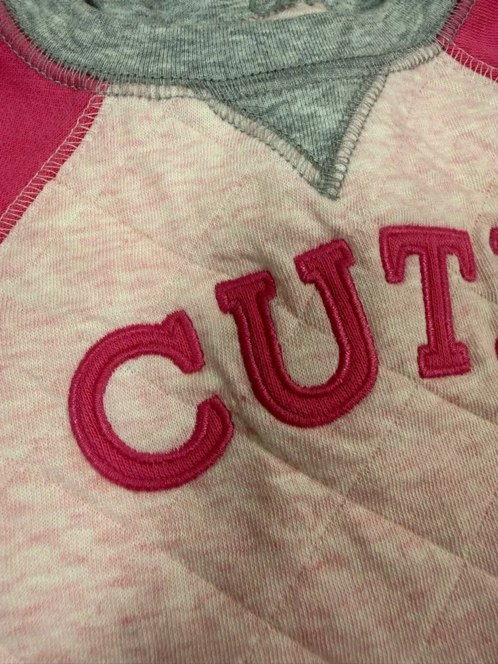 GYMBOREE NEWBORN ESSENTIALS Baby Girls’ “Cute” Quilted Raglan Pink Romper‎ 0-3M